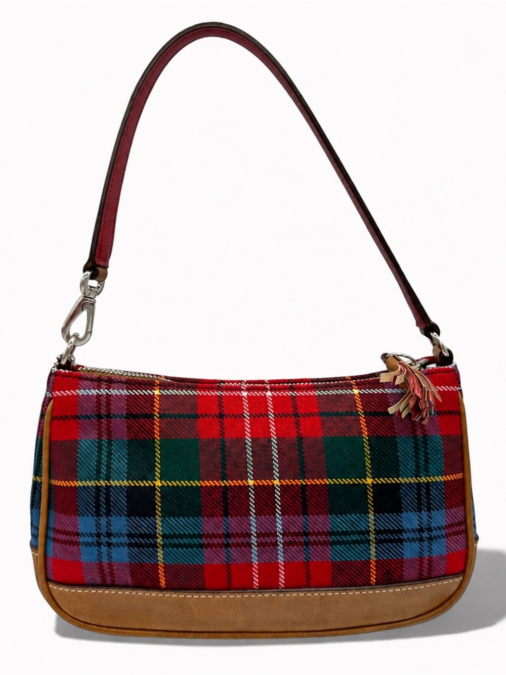 VINTAGE COACH Y2K Plaid Tartan Holiday Collection Demi Baguette Pochette Purse